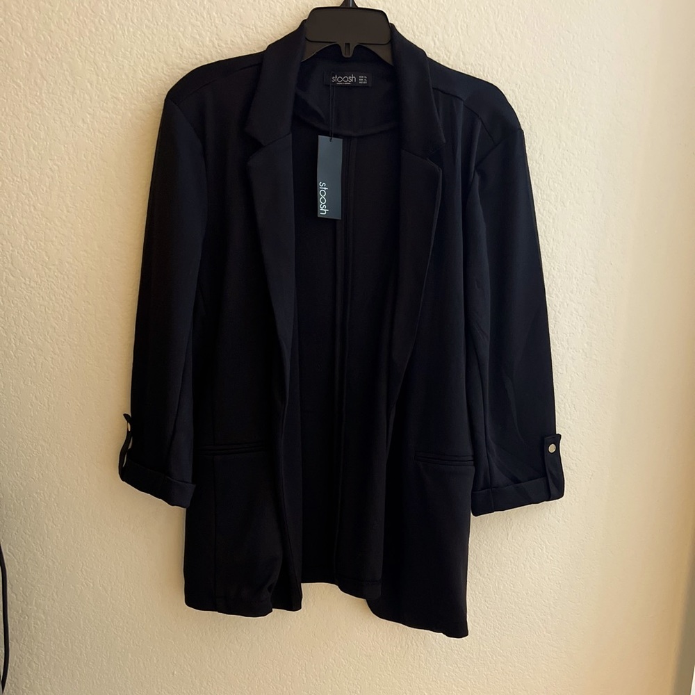 Stoosh Open Front Blazer with 3/4 Sleeves XL